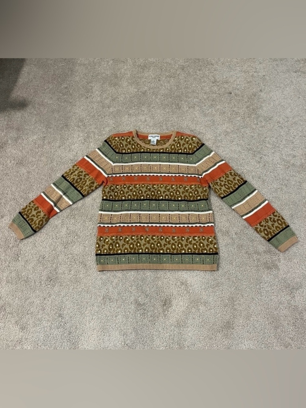 Alfred Dunner Vintage Striped Patterned Sweater